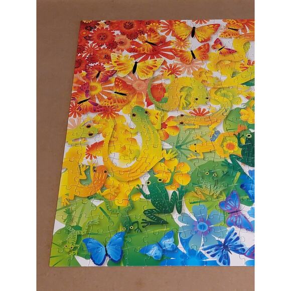 Page In the Garden Jigsaw Puzzle 500 Piece Colorful Flowers Butterflies Frogs - Picture 6 of 6